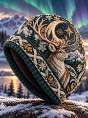Bonnet unisexe à imprimé animaux, style nordique, pour l’automne et l’hiver