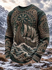 T-shirt à manches longues imprimé Viking Waffle pour hommes