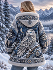 Manteau en flanelle à motifs d'animaux pour femme, collection automne-hiver nordique