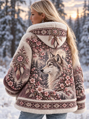 Manteau en flanelle à motifs d'animaux pour femme, collection automne-hiver nordique