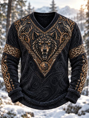 Haut en flanelle à motif viking pour homme
