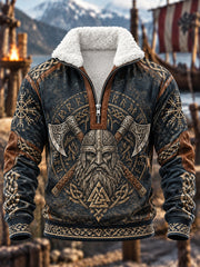 Sweat-shirt à imprimé viking pour homme