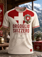 T-shirt imprimé pour homme, style footballeur suisse
