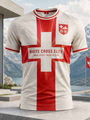 T-shirt imprimé pour homme, style footballeur suisse