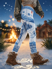 Pantalon ajusté à imprimé ski pour femme