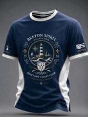 T-shirt pour hommes imprimé celtique de Bretagne, France