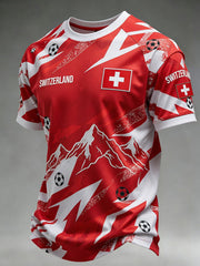 Maillot décontracté pour homme Swiss Football Fan Art Print