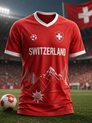 T-shirt à manches courtes pour homme avec imprimé footballistique