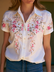 Chemises à imprimé floral pour femmes