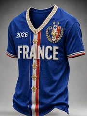 T-shirt col en V France Football pour homme