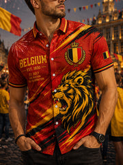 Chemise à manches courtes à thème National Day Homme