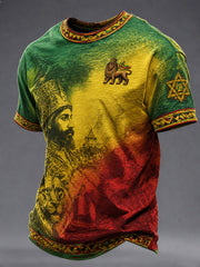 T-shirt décontracté à imprimé reggae pour homme