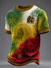 T-shirt décontracté pour homme à imprimé reggae