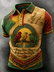 Polo Décontracté Homme Style Vintage, En Détresse Reggae Sur Le Thème