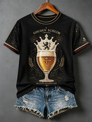 T-shirt imprimé d’art aux couleurs de la Belgique pour la fête nationale, modèle femme