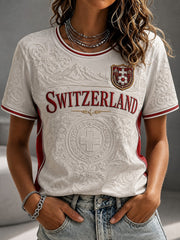 T-shirt imprimé de football pour femmes, Suisse