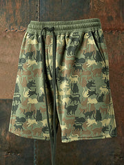 Short à cordon de camouflage drôle pour homme