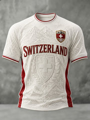 T-shirt imprimé football Suisse pour homme