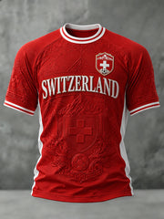 T-shirt imprimé football Suisse pour homme
