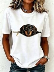 T-shirt adorable pour femme à l’effigie d’un teckel