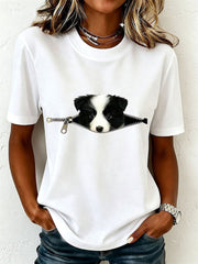 T-shirt pour femme avec adorable border collie