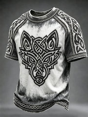 T-shirt à manches courtes vintage Viking Celtic Wolf pour homme