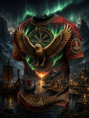 T-shirt décontracté rétro de style nordique viking norvégien