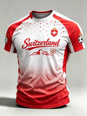 T-shirt suisse imprimé pour homme