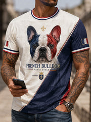 T-shirt manches courtes pour homme motif bouledogue français