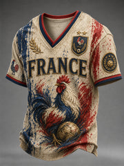 T-shirt col V France Football pour homme