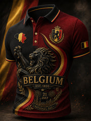 Polo homme à manches courtes sur le thème de la fête nationale
