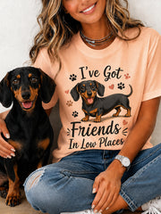T-shirt décontracté et humoristique pour femmes, avec l’inscription «J’ai des amis dans les bas-fonds », idéal comme cadeau pour les amateurs d’animaux de compagnie