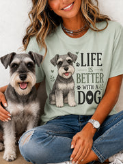 Le bonheur des femmes est plus grand avec un chien – Cadeau imprimé pour les amoureux des animaux – T-shirt décontracté