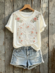 T-shirt Femme Imprimé Floral Classy Tree Of Life à Manches Courtes