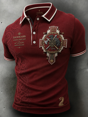Chemise à manches courtes viking danoise pour hommes