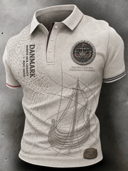 Chemise à manches courtes viking danoise pour hommes