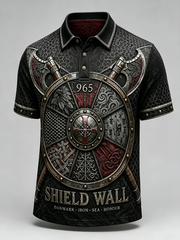 Chemise à manches courtes viking danoise pour hommes