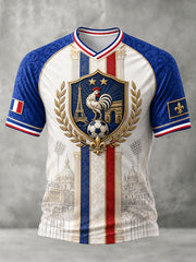 T-shirt manches courtes de football français pour hommes