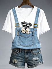 T-shirt adorable pour femme à l’effigie d’un schnauzer