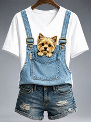T-shirt adorable pour femme à l’effigie d’un Yorkshire Terrier