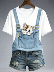 T-shirt Lovely Cat Femme
