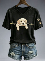 T-shirt Lovely Golden Retriever Femme