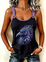 Haut Camisole Vintage Crow Pattern pour femme