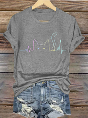Les femmes de Cat Lover Design élégant fer sur T-shirt à manches courtes