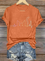 Les femmes de Cat Lover Design élégant fer sur T-shirt à manches courtes
