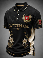 Polo artistique pour amoureux du football suisse, modèle homme