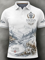 Polo artistique pour amoureux du football suisse, modèle homme