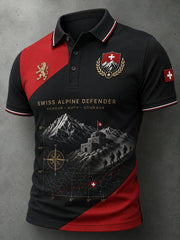 Polo Homme À Manches Courtes Imprimé Militaire