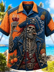 Chemise Skull Pirate Captain Vacation Drinking Art Print pour hommes
