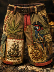 Short décontracté perroquet feuille bateau foncé Art Print pour hommes